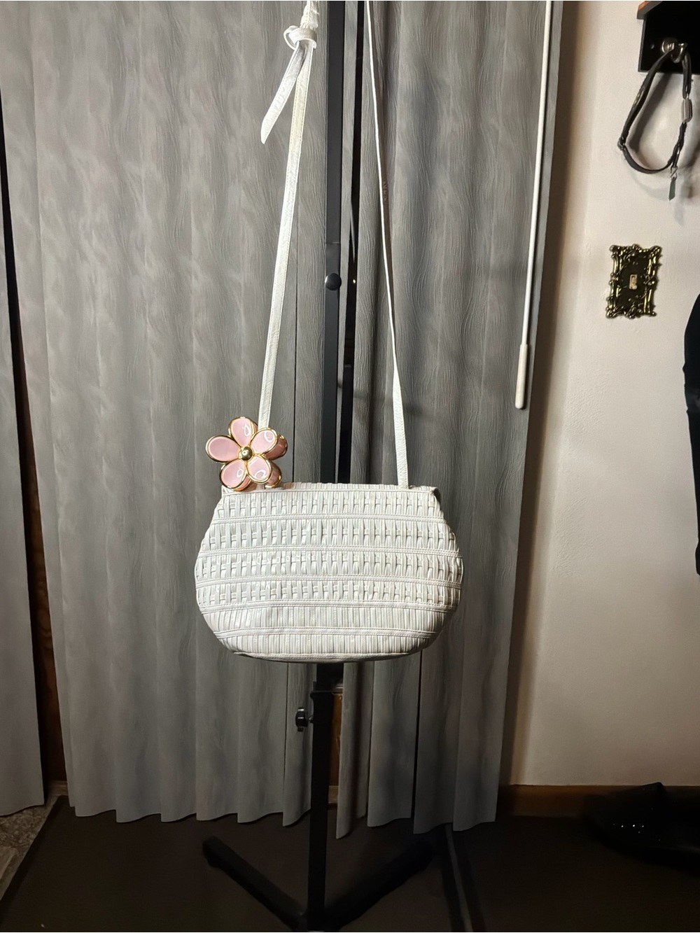 Sharif White Woven Crossbody - Picture 2 of 5